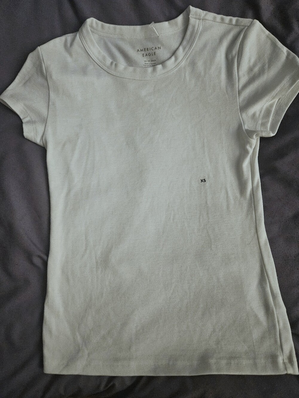 American Eagle White Crew Neck Tee XS